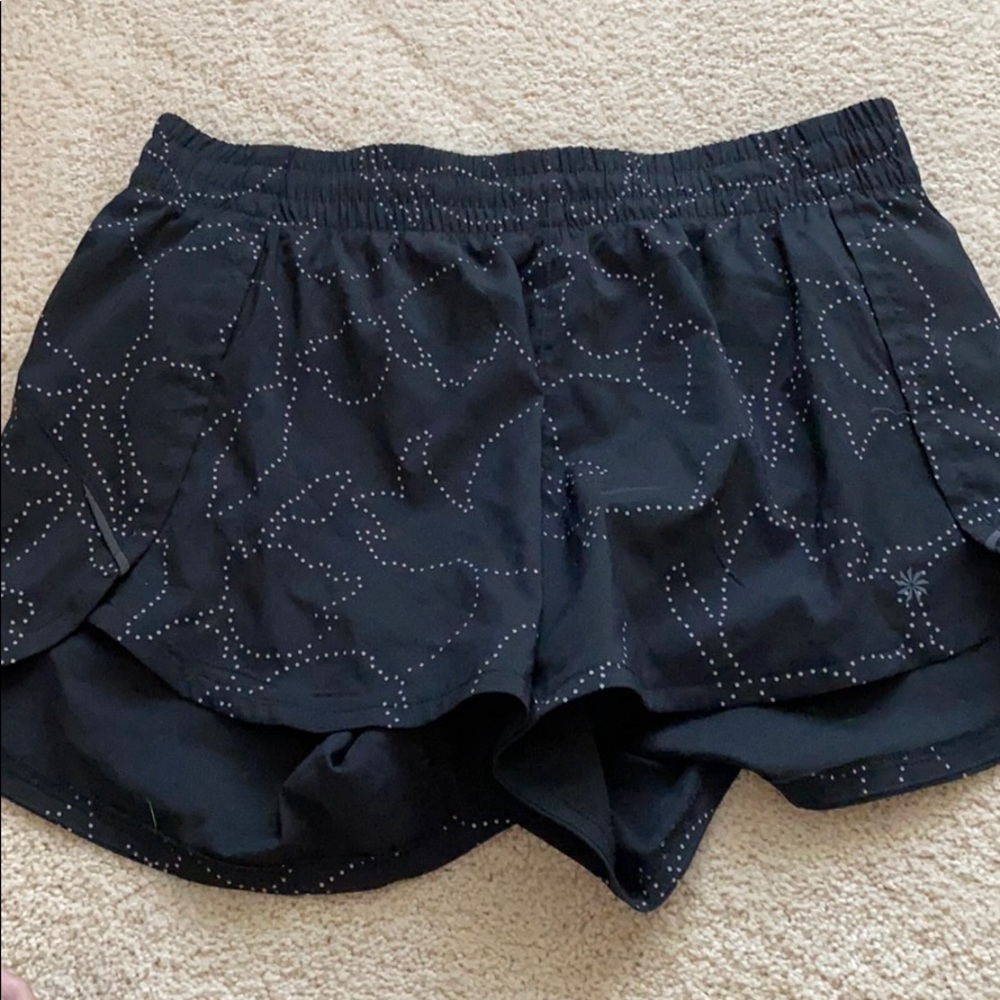 Black and white reflective Athleta Shorts